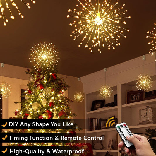 🎄Christmas Pre-sale SAVE 49%🎄Hanging Starburst Fairy Lights for Christmas