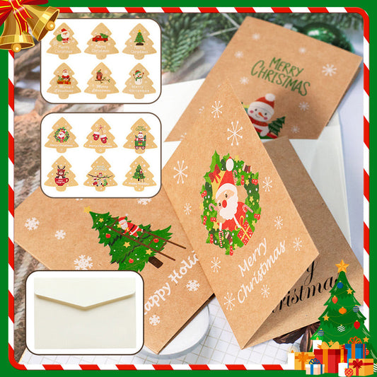 Christmas Greeting Cards with Envelopes & Stickers