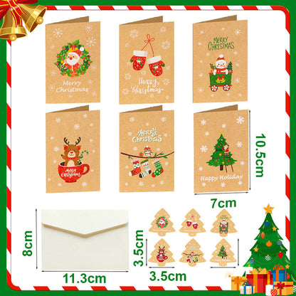 Christmas Greeting Cards with Envelopes & Stickers